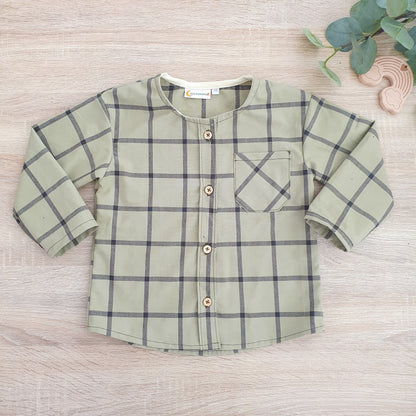 Camisa xadrez verde e preto